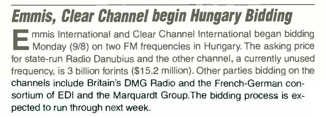 A 90-es évek magyar rádiós piaca külföldi szemmel