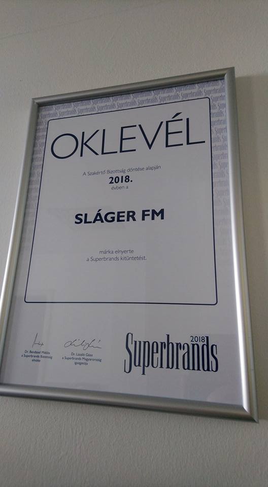 Superbrands díjas a 103.9 Sláger FM